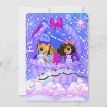 Special Delivery Boy Girl Twins Flat Greeting Card