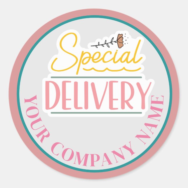 Special Delivery Business Custom Classic Round Sticker (Front)