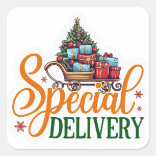 Special Delivery Business Holiday Christmas Square Sticker