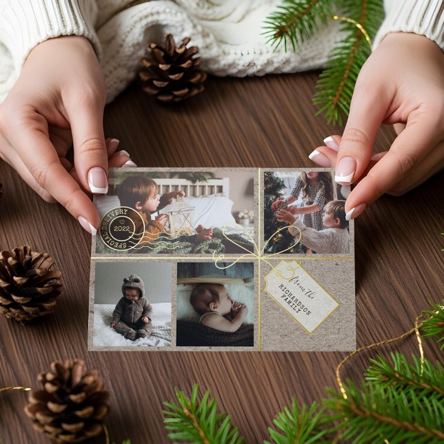Special Delivery Christmas Photos Postage Parcel (Special Delivery Christmas Photos Postage Parcel Foil Holiday Card)