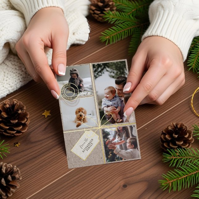 Special Delivery Christmas Photos Postage Parcel (Special Delivery Christmas Photos Postage Parcel Foil Holiday Card)