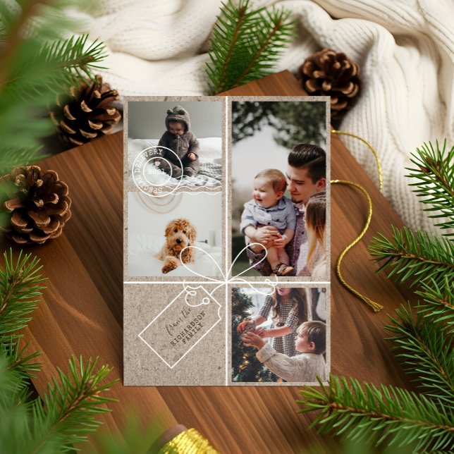 Special Delivery Christmas Photos Postage Parcel Holiday Card (Special Delivery Christmas Photos Postage Parcel Holiday Card)