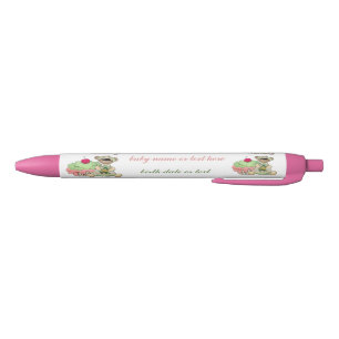 Special Delivery Cupcake Bear Black Ink Pen