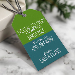 Special Delivery From North pole and Santa Claus Gift Tags