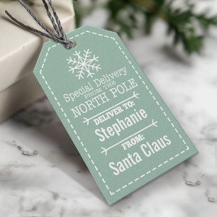 Special Delivery From North pole and Santa Claus Gift Tags