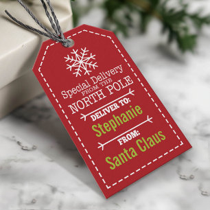 Special Delivery From North pole and Santa Claus Gift Tags