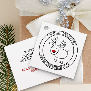 Special Delivery from North Pole Custom Santa Favour Tags