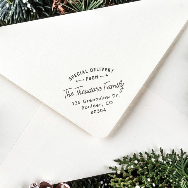 Special delivery from return address rubber stamp (Creator Uploaded)