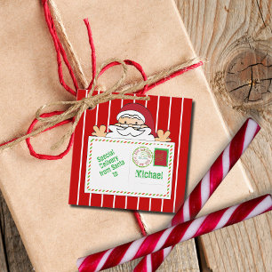Special Delivery From Santa Cartoon Personalised Favour Tags