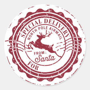 Special Delivery From Santa Custom Classic Round Sticker