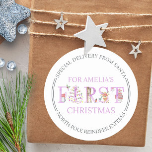 Special Delivery from Santa Cute First Christmas Classic Round Sticker