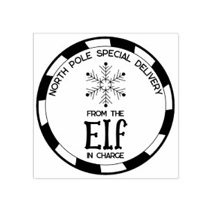 Special Delivery from The Elf in Charge Seal Rubber Stamp