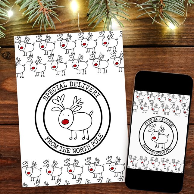 Special Delivery from the North Pole Personalised Holiday Card (Christmas Card from Santa. Buy professionally printed or as a printable digital download.)