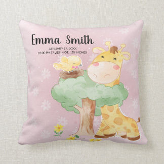 Special Delivery Giraffe Baby Shower Throw Pillow