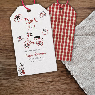 Special Delivery Italian Food Red Baby Shower  Gift Tags