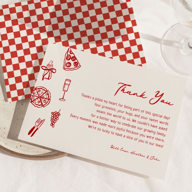 Special Delivery Italian Pizza Baby Shower Thank You Card (Creator Uploaded)