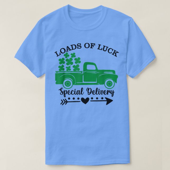 Special Delivery Loads Of Luck Plaid Truck St Patr T-Shirt (Design Front)
