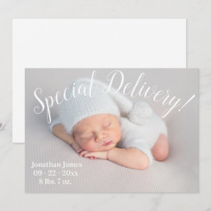 Special Delivery Photo Script Gender Neutral Birth Announcement