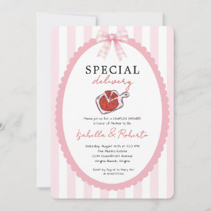 Special Delivery Pizza All in One Baby Shower Invitation