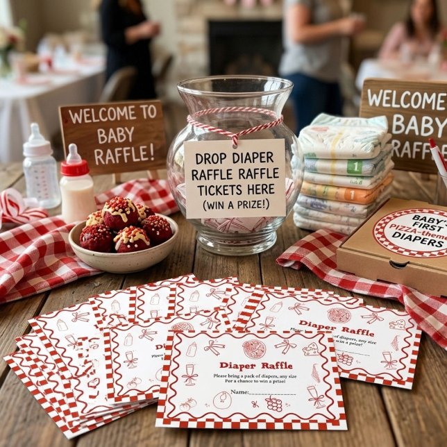 special delivery pizza baby shower diaper  request enclosure card (Creator Uploaded)