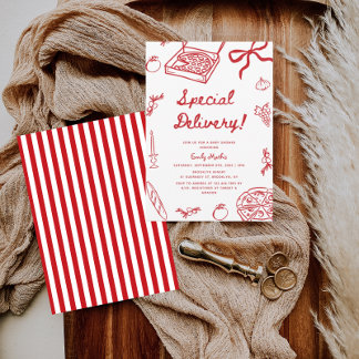 Special Delivery Pizza Baby Shower Invitation