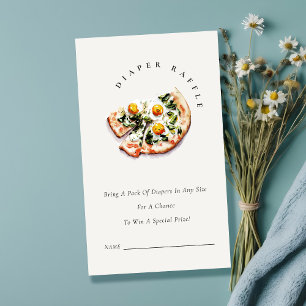 Special Delivery Pizza Diaper Raffle Baby Shower Enclosure Card