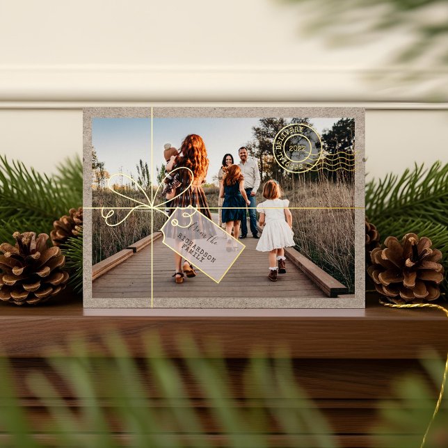 Special Delivery Postage Christmas Photo Parcel (Special Delivery Postage Christmas Photo Parcel Foil Holiday Card)