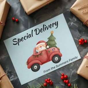 Special Delivery Santa in Truck  Holiday Card