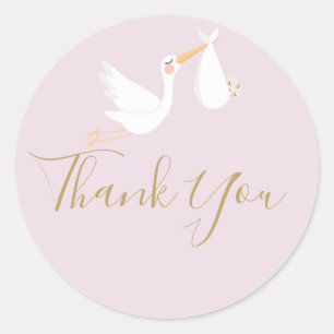 Special Delivery Stork Baby Shower/Sprinkle Classic Round Sticker