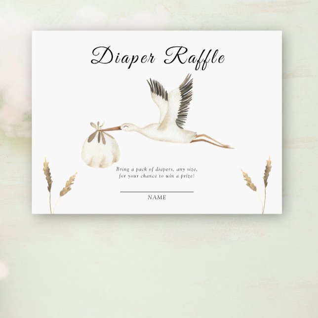 Special delivery stork diaper raffle enclosure card (Creator Uploaded)