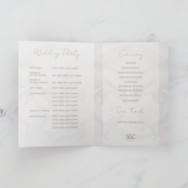 Special Dolphin Wedding Folded Program Programme (Inside)