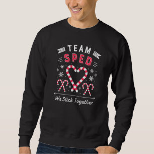 Special Ed Sped Teacher Candy Cane Heart Sped Teac Sweatshirt