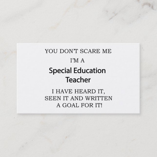 Special Ed. Teacher Business Card (Front)