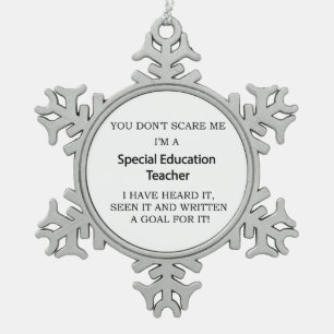 Special Ed. Teacher Snowflake Pewter Christmas Ornament