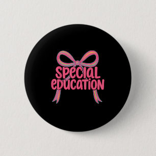 Special Education Rainbow Bow Suprt Team Sped Teac 6 Cm Round Badge