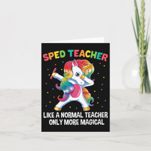 Special Education Teacher Dabbing Unicorn Byck To  Card