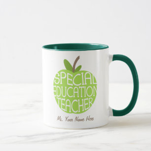 Special Education Teacher Green Apple Mug