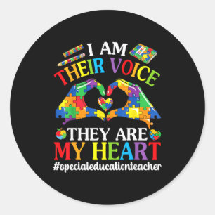 Special Education Teacher I Am Their Voice They Ar Classic Round Sticker