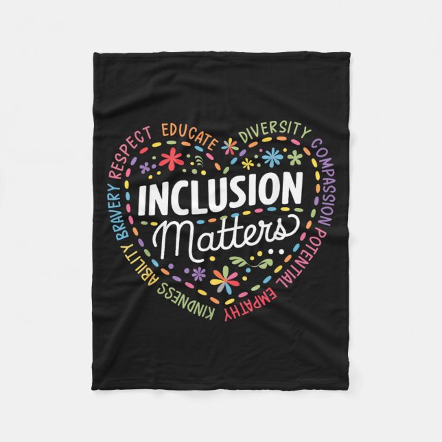 Special Education Teacher Inclusion Autism Fleece Blanket (Front)
