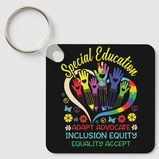 Special Education Teacher Inspirational SPED Teach Key Ring (Front)