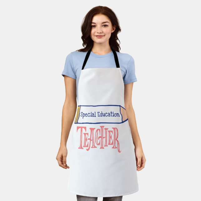 Special Education Teacher Pencil Design Apron (Worn)