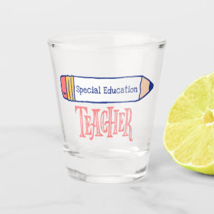Special Education Teacher Pencil Design Shot Glass