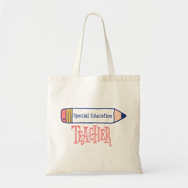 Special Education Teacher Pencil Design Tote Bag (Front)