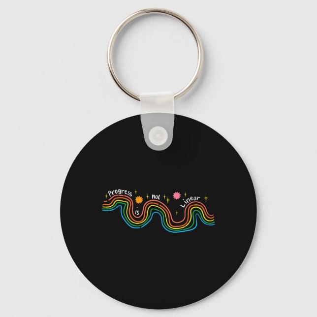 Special Education Teacher Progress Not Linear Sped Key Ring (Front)