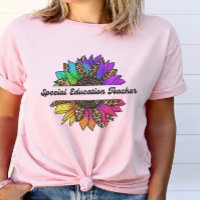 Special Education Teacher Rainbow Sunflower 