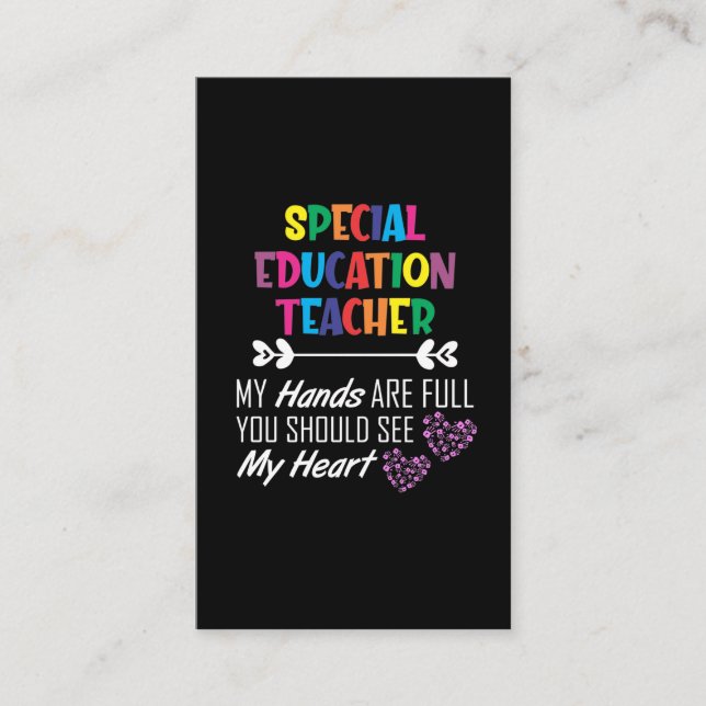 Special Education Teacher School Educator Teaching Business Card (Front)