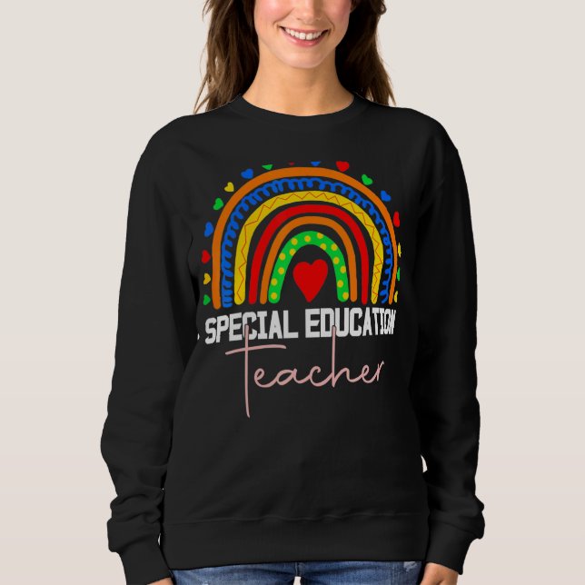 Special Education Teacher Sped Ed Sped Leopard Rai Sweatshirt (Front)