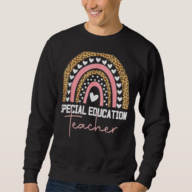 Special Education Teacher Sped Ed Sped Leopard Rai Sweatshirt (Front)