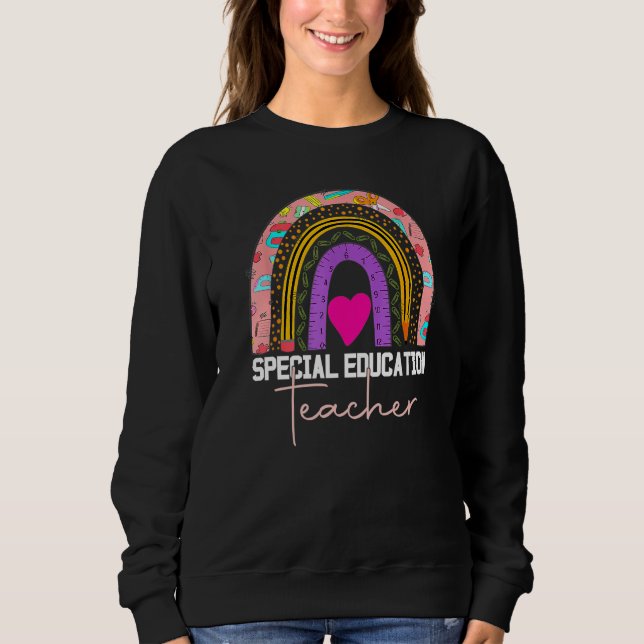 Special Education Teacher Sped Ed SPED Leopard Rai Sweatshirt (Front)