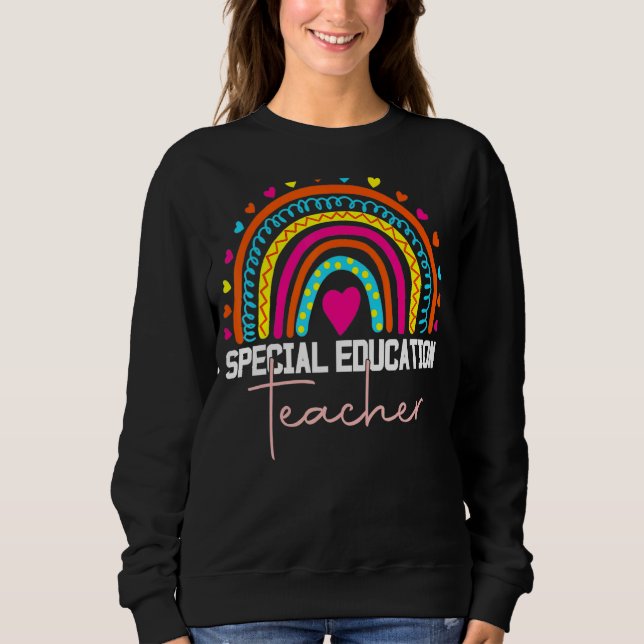 Special Education Teacher Sped Ed Sped Leopard Rai Sweatshirt (Front)